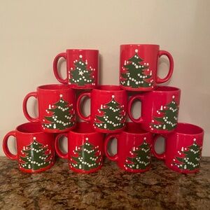 Waechtersbach Christmas Tree Pattern Coffee Mugs